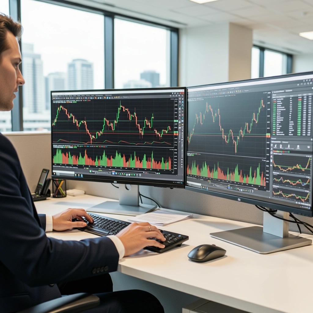 Financial analysis workstation at Vexme Digital Sydney